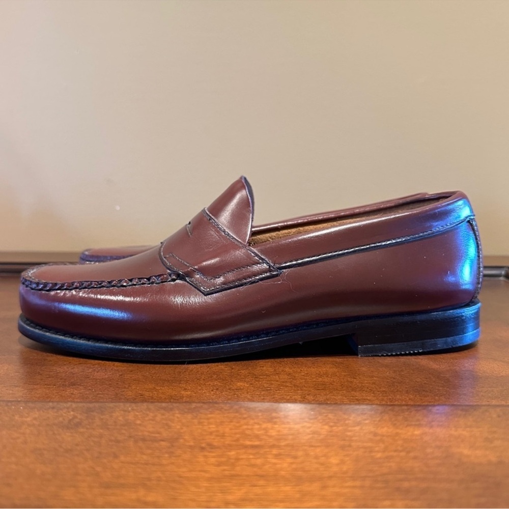 Like NEW G.H. Bass Men's Larson Weejuns Leather Wine Penny Loafer 9 EE - $175